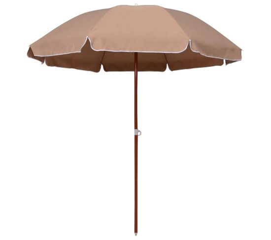 Parasol Avec Mât En Acier 240 Cm Taupe