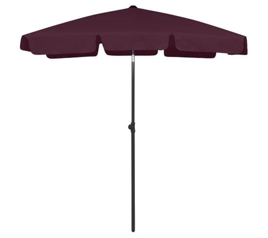 Parasol De Plage Rouge Bordeaux 180x120 Cm