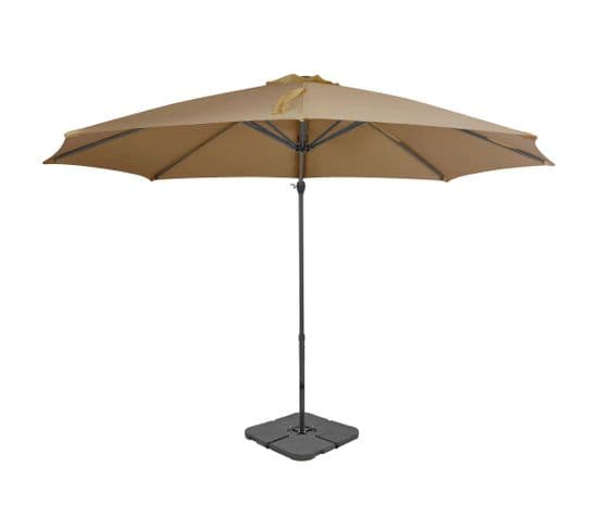 Parasol Avec Base Portable Taupe