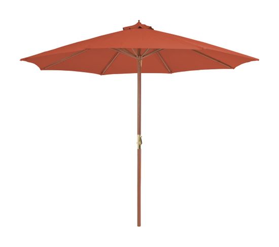 Parasol D'extérieur Avec Mât En Bois 300 Cm Terre Cuite