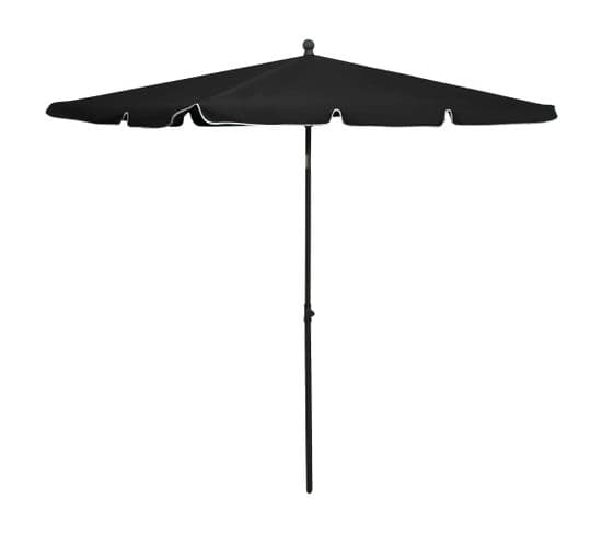 Parasol De Jardin Avec Mât 210x140 Cm Noir