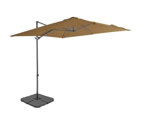 Parasol Avec Base Portable Taupe