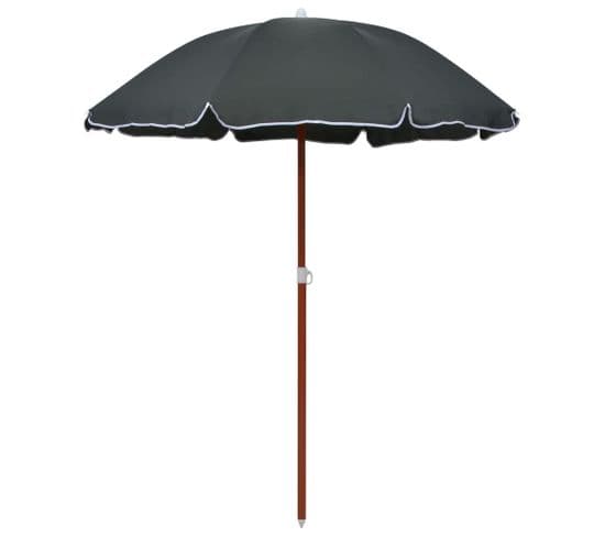 Parasol Avec Mât En Acier 180 Cm Anthracite