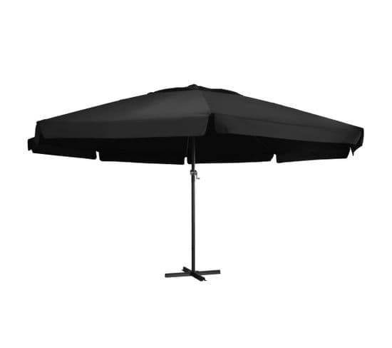 Parasol D'extérieur Avec Mât En Aluminium 500 Cm Noir