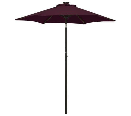 Parasol Avec Lumières LED Rouge Bordeaux 200x211 Cm Aluminium