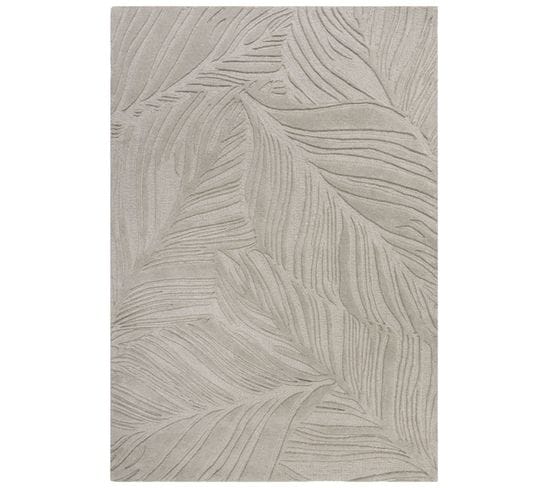 Tapis De Salon Leo En Laine - Gris - 120x170 Cm