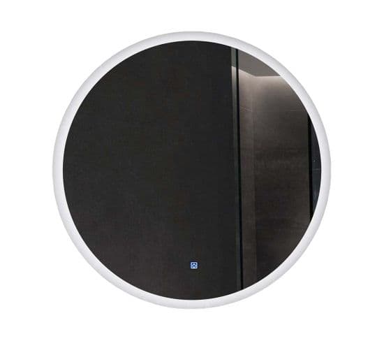 Miroir De Salle De Bain Led 80cm Rond À Luminosié Variable Et Interrupteur Tactile, Lb-228080-80-80