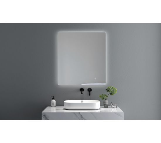 Miroir de salle de bain LED à luminosité variable 50x70cm 