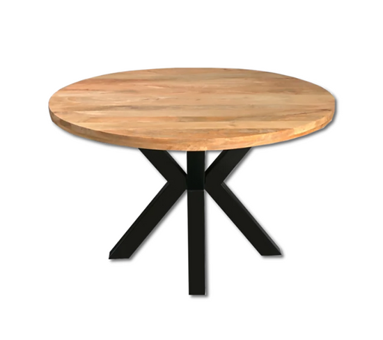 Table À Manger Ronde 140 Cm Dario Manguier Et Métal - Naturel