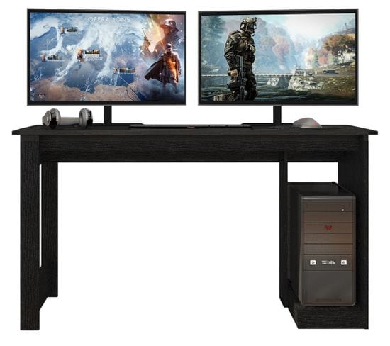 Bureau Gamer Noir Support UC L 136 H 75 P 54 cm