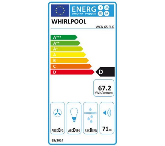 Hotte visière WHIRLPOOL WCN65FLX