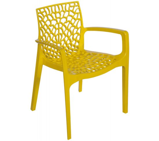 Chaise Design Jaune Avec Accoudoirs Dentelle