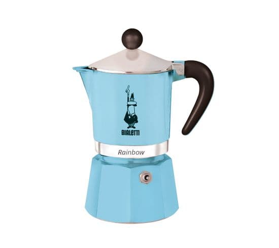 Cafetière italienne 3 Tasses Rainbow Bleu