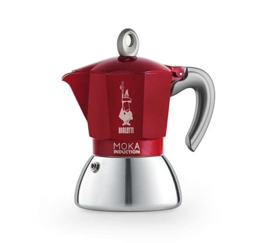 Cafetière Italienne Moka Induction 4 Tasses Rouge