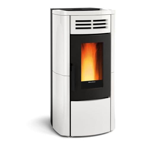 Poêle à Granulés De Bois12.1kw Acier Blanc - Terryplusblanc