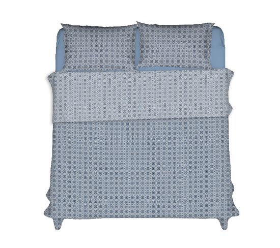 Parure De Lit Carl En Coton, Bleu - Drap De Lit 150x280 Cm, Drap Housse 90x195