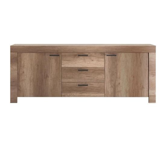 Buffet Brera - Chene - 2 Portes + 3 Tiroirs - L 210 X P 43 X H 83 Cm