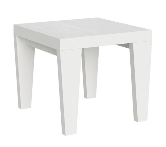 Table Extensible 90x90/246 Cm Spimbo Frêne Blanc