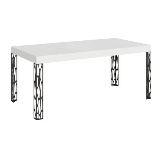 Table Extensible 90x180/284 Cm Ghibli Frêne Blanc Cadre Anthracite