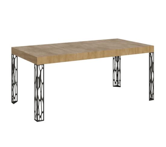 Table Extensible 90x180/284 Cm Ghibli Chêne Nature Cadre Anthracite