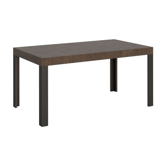 Table Extensible 90x160/264 Cm Linea Noyer Cadre Anthracite