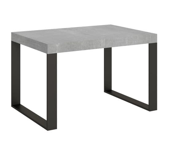 Table Extensible 90x130/390 Cm Tecno Ciment Cadre Anthracite