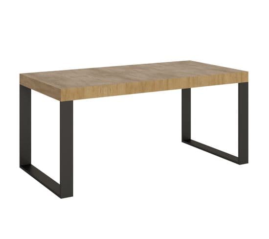 Table Extensible 90x180/440 Cm Tecno Chêne Nature Cadre Anthracite