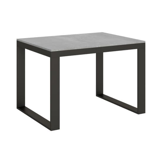 Table Extensible 90x120/380 Cm Tecno Evolution Ciment Cadre Anthracite