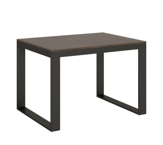 Table Extensible 90x120/380 Cm Tecno Evolution Noyer Cadre Anthracite