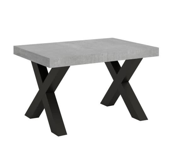 Table Extensible 90x130/234 Cm Traffic Ciment Cadre Anthracite
