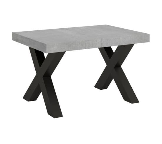 Table Extensible 90x130/390 Cm Traffic Ciment Cadre Anthracite