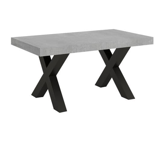 Table Extensible 90x160/420 Cm Traffic Ciment Cadre Anthracite