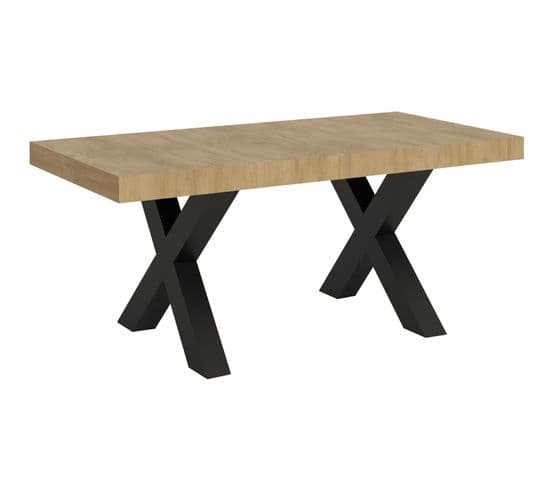 Table Extensible 90x180/440 Cm Traffic Chêne Nature Cadre Anthracite