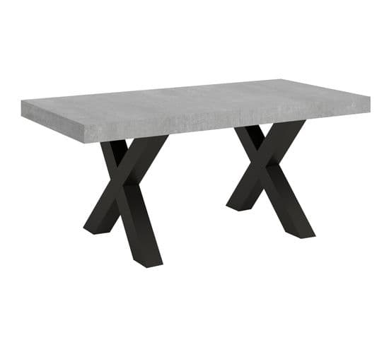 Table Extensible 90x180/440 Cm Traffic Ciment Cadre Anthracite