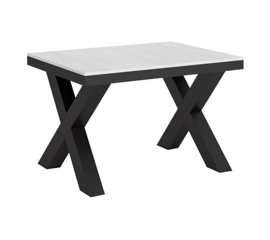 Table Extensible 90x120/224 Cm Traffic Evolution Frêne Blanc Cadre Anthracite