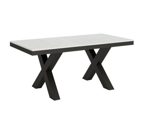 Table Extensible 90x180/284 Cm Traffic Evolution Frêne Blanc Cadre Anthracite