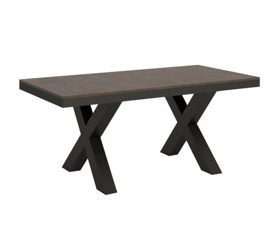 Table Extensible 90x180/284 Cm Traffic Evolution Noyer Cadre Anthracite