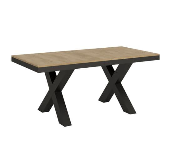 Table Extensible 90x180/440 Cm Traffic Evolution Chêne Nature Cadre Anthracite