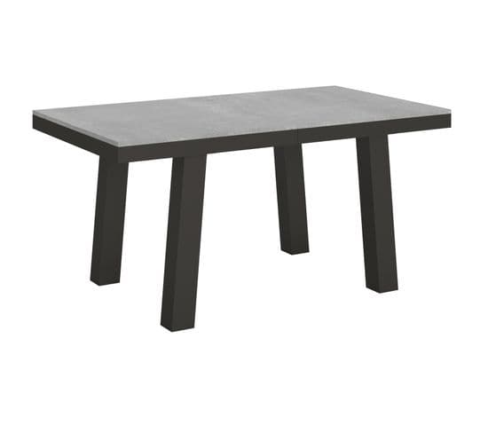 Table Extensible 90x160/420 Cm Bridge Evolution Ciment Cadre Anthracite