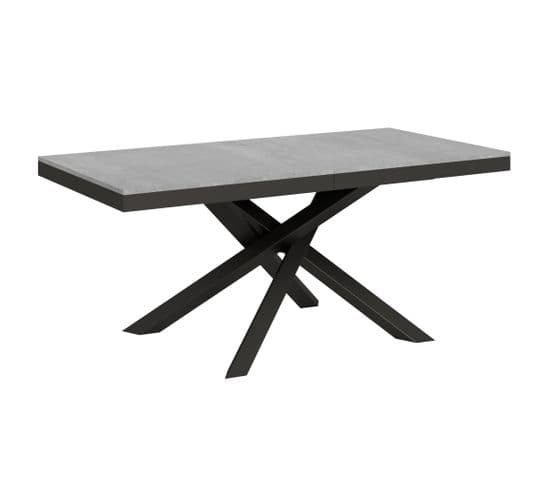 Table Extensible 90x180/284 Cm Volantis Evolution Frêne Blanc Cadre Anthracite