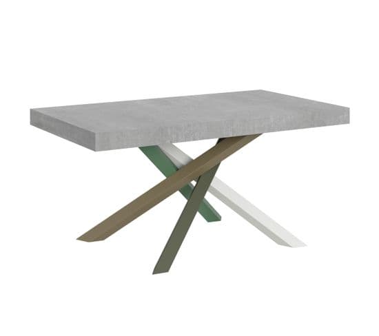 Table Extensible 90x160/264 Cm Volantis Ciment Cadre 4/a