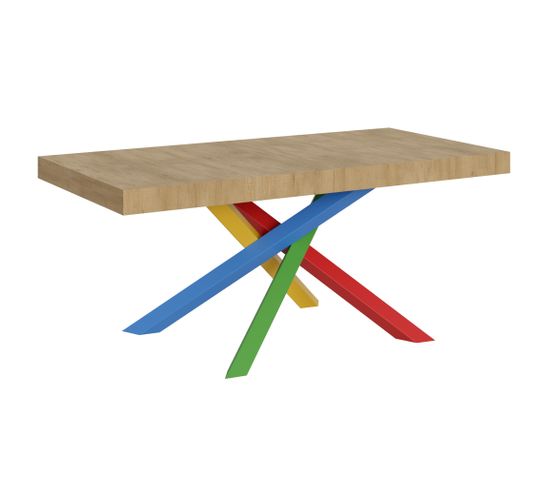 Table Extensible 90x180/284 Cm Volantis Chêne Nature Cadre 4/b