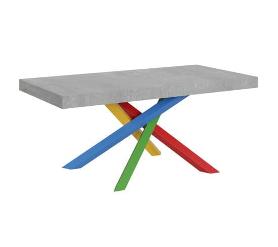 Table Extensible 90x180/284 Cm Volantis Ciment Cadre 4/b