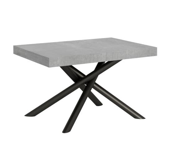 Table Extensible 90x130/390 Cm Famas Ciment Cadre Anthracite