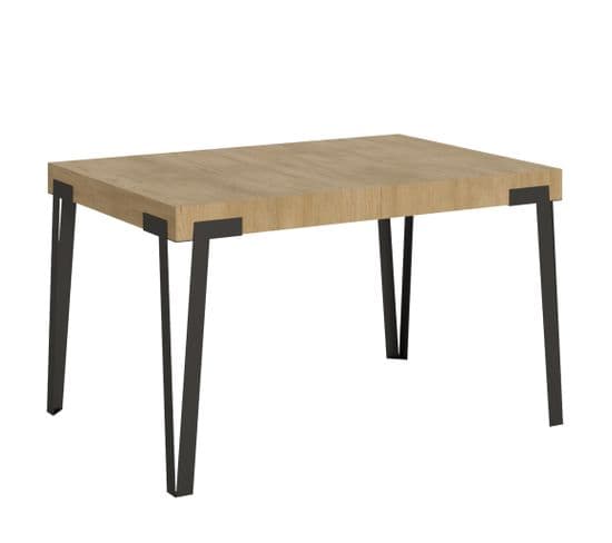Table Extensible 90x130/234 Cm Rio Chêne Nature Cadre Anthracite