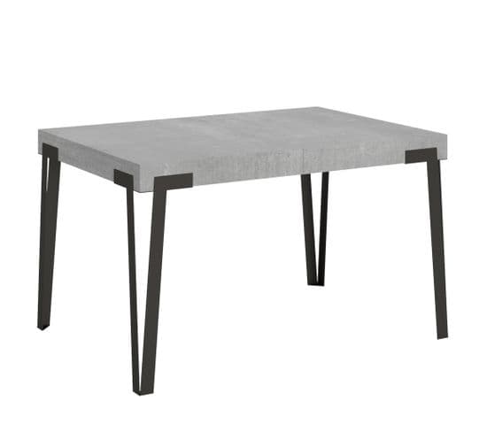 Table Extensible 90x130/234 Cm Rio Ciment Cadre Anthracite