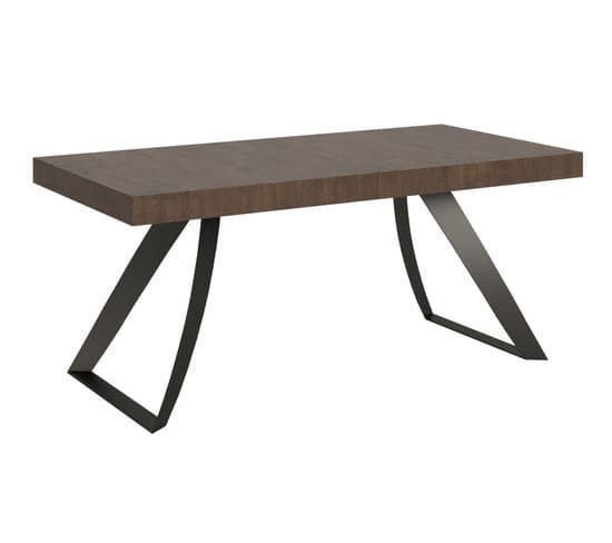 Table Extensible 90x180/440 Cm Proxy Noyer Cadre Anthracite