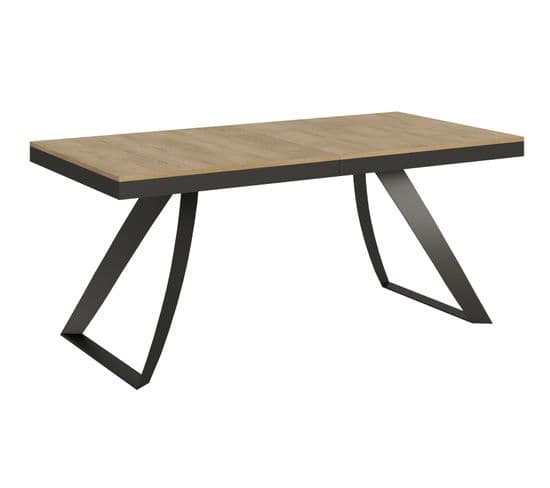 Table Extensible 90x180/284 Cm Proxy Evolution Chêne Nature Cadre Anthracite