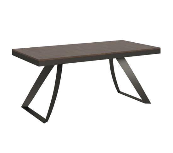 Table Extensible 90x180/440 Cm Proxy Evolution Noyer Cadre Anthracite