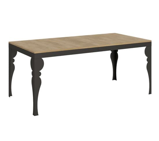 Table Extensible 90x180/284 Cm Paxon Evolution Chêne Nature Cadre Anthracite